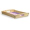 Pink, White & Purple Damask Serving Tray Wood Small - Corner