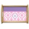 Pink, White & Purple Damask Serving Tray Wood Small - Main