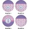 Pink, White & Purple Damask Set of Appetizer / Dessert Plates (Approval)