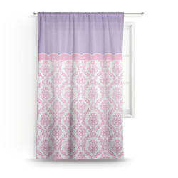 Pink, White & Purple Damask Sheer Curtain - 50"x84"