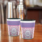 Pink, White & Purple Damask Shot Glass - Two Tone - LIFESTYLE