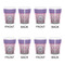 Pink, White & Purple Damask Shot Glass - White - Set of 4 - APPROVAL