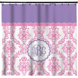 Pink, White & Purple Damask Shower Curtain - 71" x 74" (Personalized)