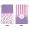 Pink, White & Purple Damask Small Laundry Bag - Front & Back View