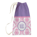 Pink, White & Purple Damask Laundry Bags - Small (Personalized)