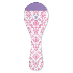 Pink, White & Purple Damask Ceramic Spoon Rest (Personalized)