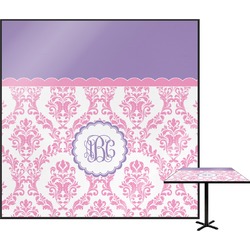 Pink, White & Purple Damask Square Table Top - 30" (Personalized)