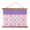 Pink, White & Purple Damask Wall Hanging Tapestry - Landscape - MAIN