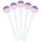 Pink, White & Purple Damask White Plastic 5.5" Stir Stick - Fan View