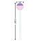 Pink, White & Purple Damask White Plastic 5.5" Stir Stick - Round - Dimensions