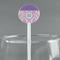 Pink, White & Purple Damask White Plastic 5.5" Stir Stick - Round - Main