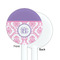 Pink, White & Purple Damask White Plastic 5.5" Stir Stick - Single Sided - Round - Front & Back