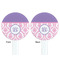 Pink, White & Purple Damask White Plastic 7" Stir Stick - Double Sided - Round - Front & Back