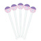 Pink, White & Purple Damask White Plastic 7" Stir Stick - Round - Fan View