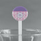 Pink, White & Purple Damask White Plastic 7" Stir Stick - Round - Main