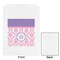 Pink, White & Purple Damask White Treat Bag - Front & Back View