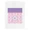 Pink, White & Purple Damask White Treat Bag - Front View