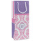 Pink, White & Purple Damask Wine Gift Bag - Matte - Main