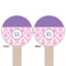 Pink, White & Purple Damask Wooden 6" Food Pick - Round - Double Sided - Front & Back