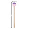 Pink, White & Purple Damask Wooden 6" Stir Stick - Round - Dimensions