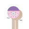 Pink, White & Purple Damask Wooden 6" Stir Stick - Round - Single Sided - Front & Back