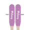 Pink, White & Purple Damask Wooden Food Pick - Paddle - Double Sided - Front & Back