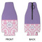 Pink, White & Purple Damask Zipper Bottle Cooler - APPROVAL