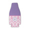 Pink, White & Purple Damask Zipper Bottle Cooler - Set of 4 - FRONT