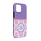 Pink, White & Purple Damask iPhone 13 Tough Case - Angle