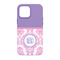 Pink, White & Purple Damask iPhone 13 Tough Case - Back