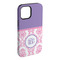 Pink, White & Purple Damask iPhone 15 Plus Tough Case - Angle