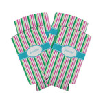 Grosgrain Stripe Can Cooler (tall 12 oz) - Set of 4 (Personalized)