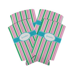 Grosgrain Stripe Can Cooler (tall 12 oz) - Set of 4 (Personalized)