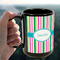 Grosgrain Stripe 15oz. Black Mug - LIFESTYLE