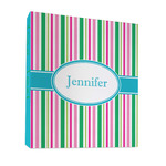 Grosgrain Stripe 3 Ring Binder - Full Wrap - 1" (Personalized)