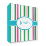 Grosgrain Stripe 3 Ring Binder - Full Wrap - 2" (Personalized)