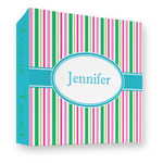 Grosgrain Stripe 3 Ring Binder - Full Wrap - 3" (Personalized)