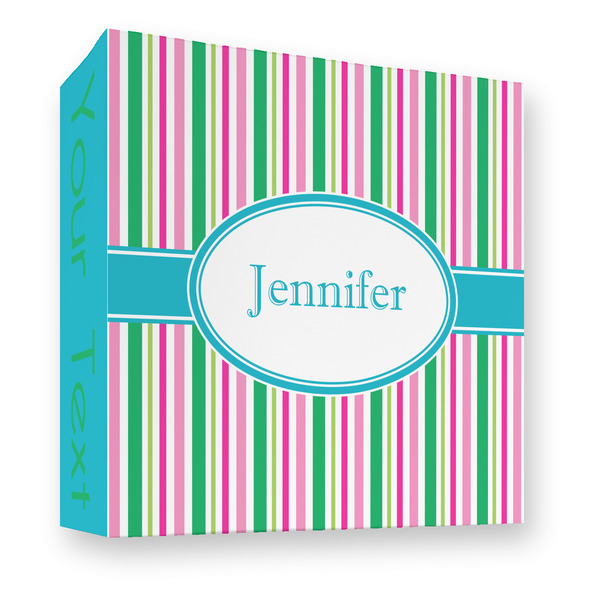 Custom Grosgrain Stripe 3 Ring Binder - Full Wrap - 3" (Personalized)