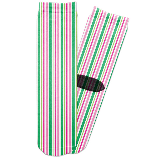 Custom Grosgrain Stripe Adult Crew Socks