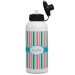 Grosgrain Stripe Water Bottles - Aluminum - 20 oz - White (Personalized)