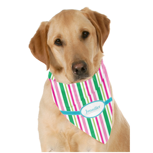 Custom Grosgrain Stripe Dog Bandana Scarf w/ Name or Text