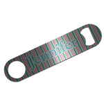 Grosgrain Stripe Bar Bottle Opener - Silver w/ Name or Text