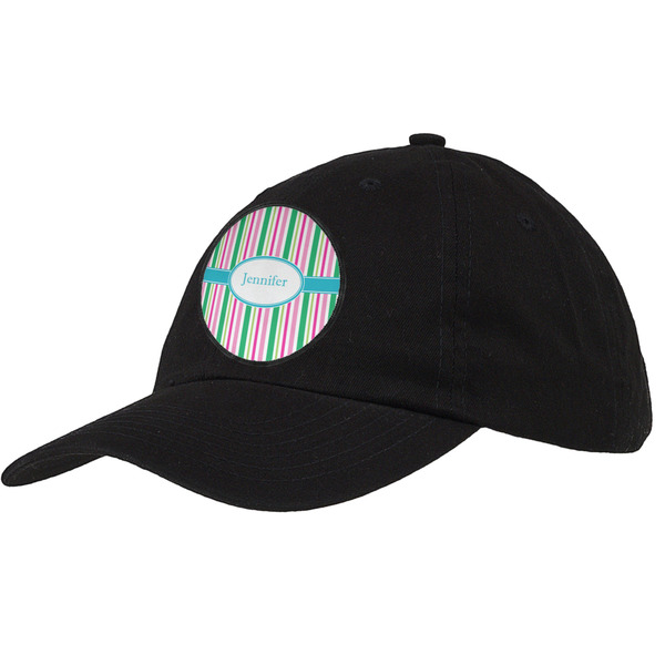 Custom Grosgrain Stripe Baseball Cap - Black (Personalized)