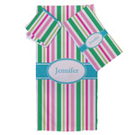 Grosgrain Stripe Bath Towel Set - 3 Pcs (Personalized)