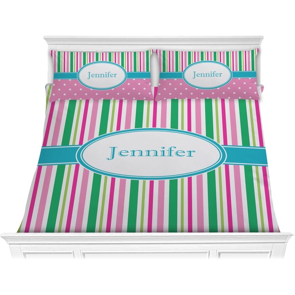 Custom Grosgrain Stripe Comforter Set - King (Personalized)