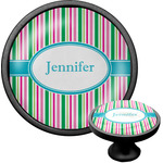 Grosgrain Stripe Cabinet Knob (Black) (Personalized)