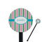 Grosgrain Stripe Black Plastic 5.5" Stir Stick - Round - Closeup