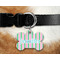 Grosgrain Stripe Bone Shaped Dog Tag on Collar & Dog