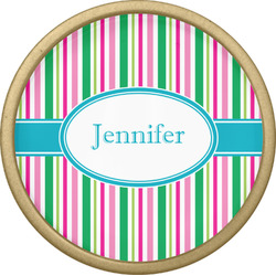 Grosgrain Stripe Cabinet Knob - Gold (Personalized)