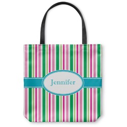 Grosgrain Stripe Canvas Tote Bag - Large - 18"x18" (Personalized)